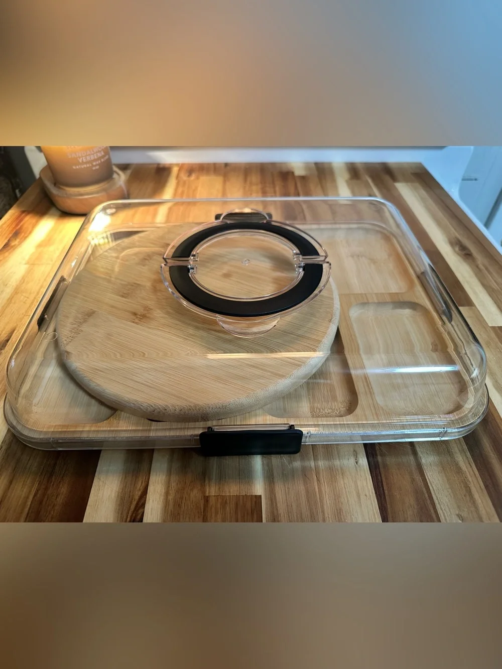 Clear Acrylic Food Storage Lid with Black Seal - Home Accents